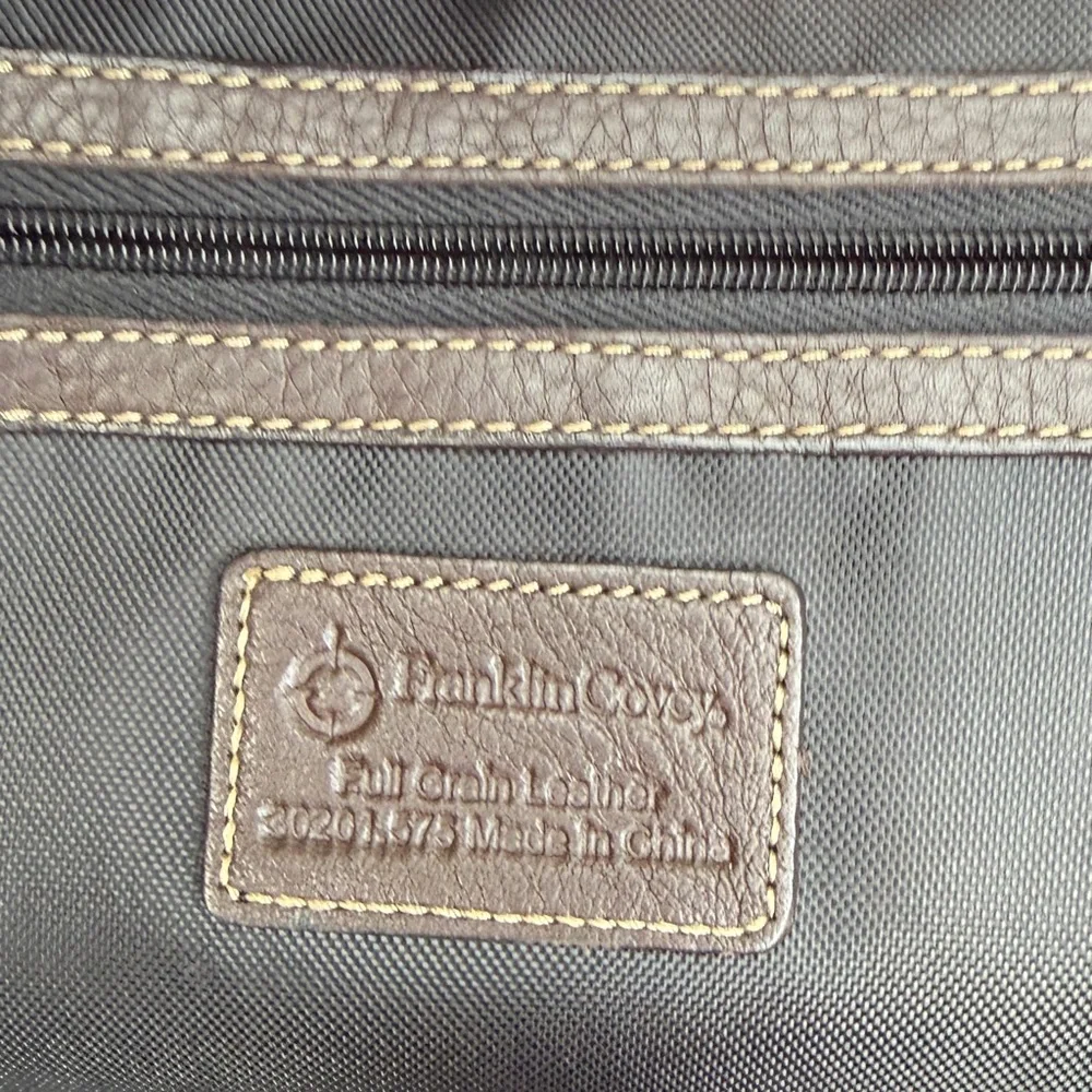 Chocolate Brown Leather Satchel Shoulder Bag by Franklin Covey with Coach Vibes